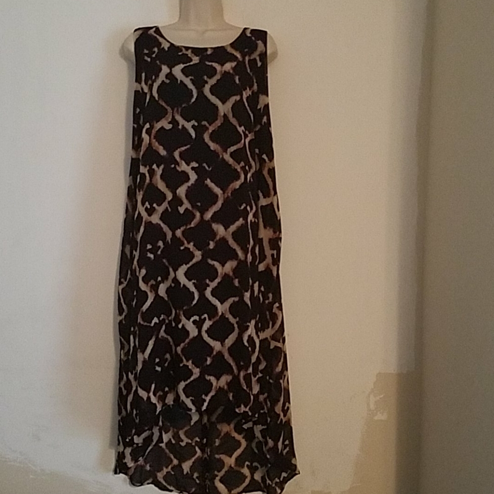 Flowy Brown Hi-Lo Maxi Dress